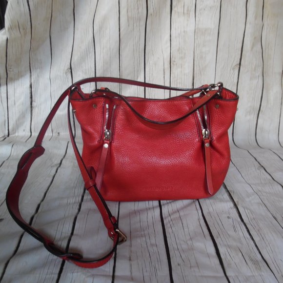 Burberry Medium Red Maidstone Check Calfskin Canvas Tote Crossbody Purse Bag - Picture 2 of 16